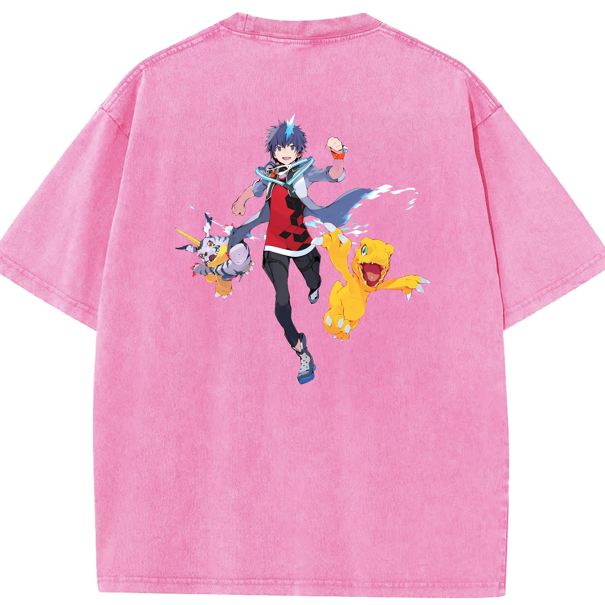（画像用） Digimon デジタルモンスター/デジモン 綿100% ヴィンテージ風 半袖Tシャツ（背面プリント）